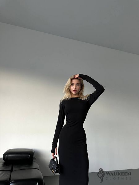 Женское платье макси цвет черный р.42/44 446422 446422 фото