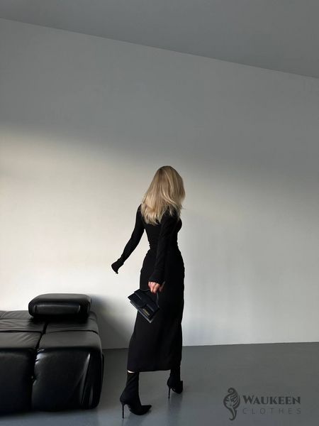 Жіноча сукня максі колір чорний р.42/44 446422 446422 фото
