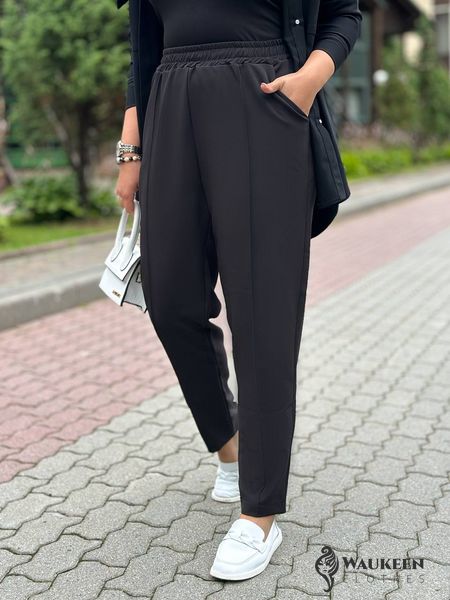 Жіночі класичні штани колір чорний р.50/52 453817 453817 фото