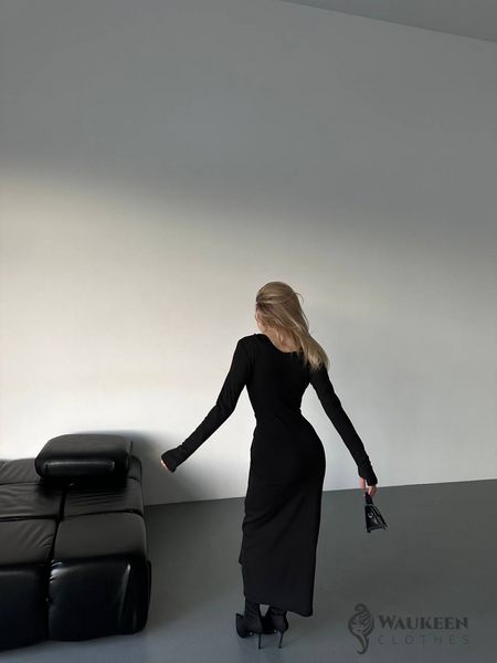 Жіноча сукня максі колір чорний р.42/44 446422 446422 фото