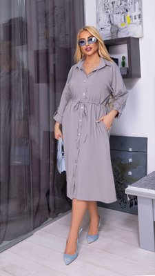 Жіноча вільна сукня із софту колір сірий р.50/52 452556 452556 фото