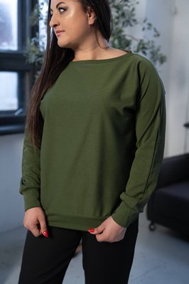 Жіночий светр летуча миша колір хакі р.58/60 446600 446600 фото