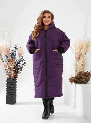 Женская тёплая зимняя куртка фиолетового цвета р.50/52 443884 377577 фото