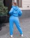 Жіночий спортивний костюм двійка на флісі синього кольору р.50/52 376191 376174 фото 2