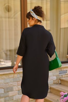 Жіноча сукня-сорочка колір чорний р.50/52 435829 435829 фото