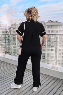 Жіночий костюм двійка з блузкою колір чорний р.50/52 455438 455438 фото
