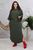 Жіночий костюм з довгої спідниці та вільної кофти колір хакі р.50/52 406347 380892 фото
