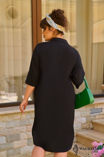 Жіноча сукня-сорочка колір чорний р.50/52 435829 435829 фото