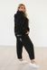 Жіночий спортивний костюм із тринитки на флісі чорного кольору р.48/50354972 354971 фото 2