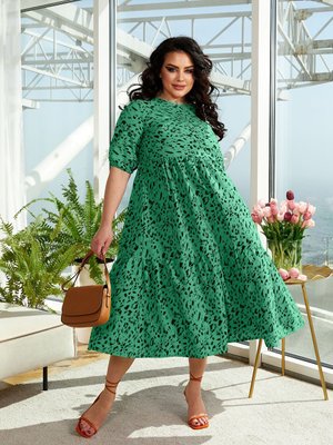 Женское платье свободного кроя цвет зеленый р.48/50 431420 431420 фото