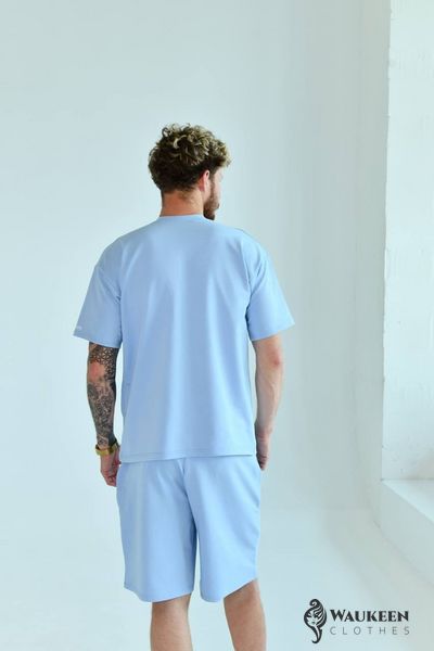 Чоловічий літній костюм із шортами колір блакитний р.42/44 438256 438256 фото