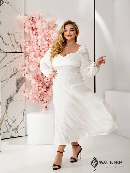 Жіноча вільна сукня колір білий р.60/62 455114 455114 фото