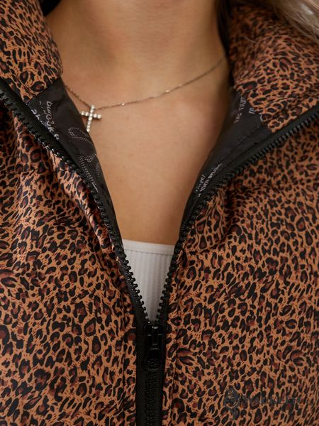 Жіноча жилетка принт леопард коричневого кольору р.48 406144 406144 фото