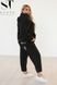 Жіночий спортивний костюм із тринитки на флісі чорного кольору р.52/54 379818 379818 фото 2