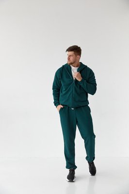 Спортивний чоловічий костюм на блискавці зелений р.3XL 408515 408515 фото