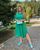 Жіноча сукня вільного крою колір салатовий в чорний горох р.50/52 434700 434700 фото