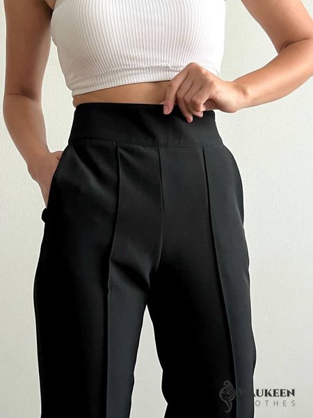 Жіночі брюки чорного кольору р.40 377025 377025 фото