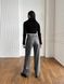 Женские брюки из эко-кожи цвет серый р.42 445244 445244 фото 6