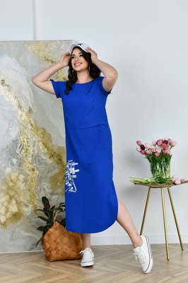 Жіноча спортивна сукня із жатки колір синій р.48/50 455552 455552 фото