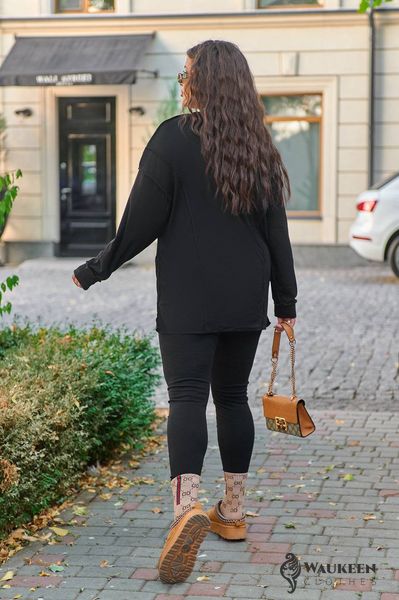 Жіночий прогулянковий костюм колір чорний р.48/50 444325 444325 фото