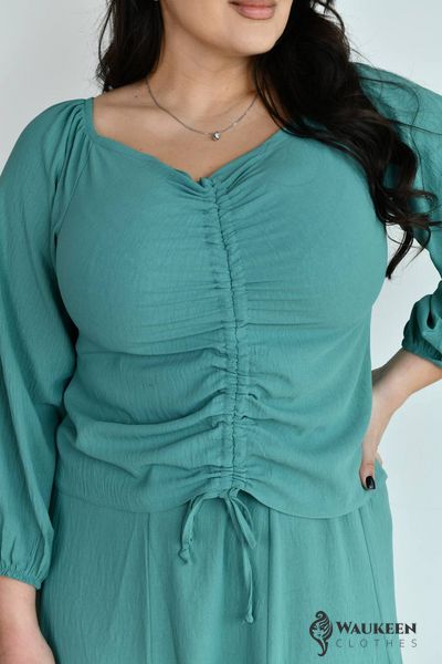 Костюм женский блуза и юбка цвета оливка р.54/56 431389 431389 фото