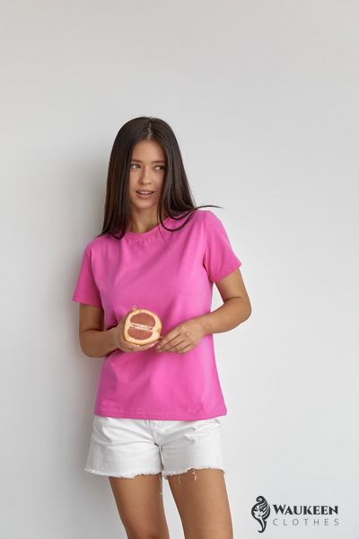 Жіноча базова футболка колір рожевий р.2XL 449916 449916 фото