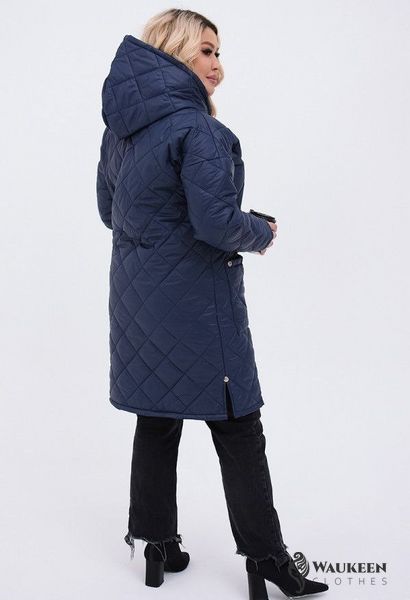 Женская теплая стеганная куртка цвет синий р.48/50 449425 449425 фото
