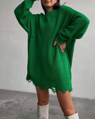 Жіночий светр-туніка колір зелений р.42/46 448910 448910 фото