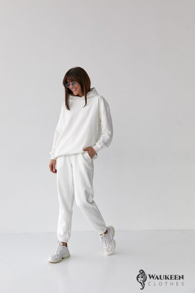 Жіночий костюм худі+джогери колір білий р.L 454293 454293 фото