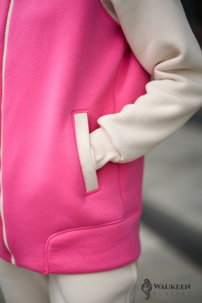Жіночий теплий спортивний костюм колір барбі р.L 443646 443646 фото
