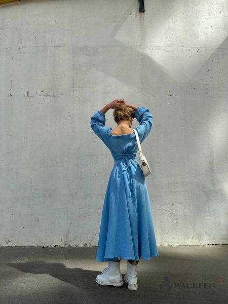 Жіноче плаття з мусліну блакитний р.42/44 449193 449193 фото