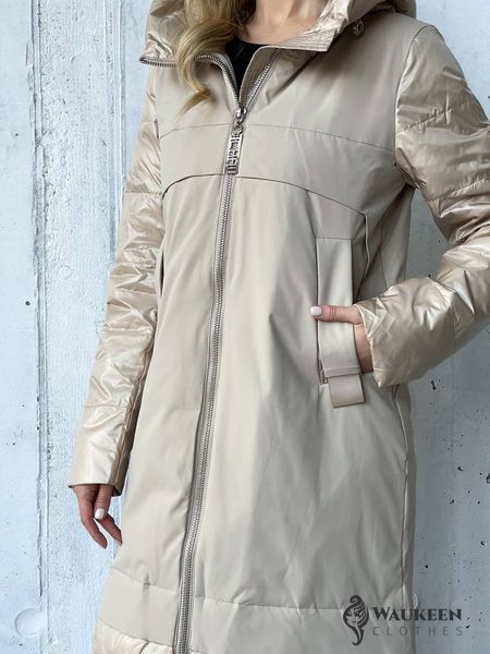Жіночий весняне пальто колір бежевий р.M 451075 451075 фото