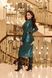 Женское платье-сафари с отложным воротником и длинными рукавами из экокожи зеленого цвета р.48/50 385437 385467 фото 3