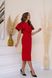 Жіноча сукня міді червоного кольору р.2XL 382177 382177 фото 4