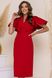 Жіноча сукня міді червоного кольору р.2XL 382177 382177 фото 2
