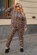 Женский спортивный костюм цвет коричневый принт леопард р.50/52 443517 443517 фото 3