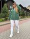 Жіноча вельветова куртка колір зелений р.54/58 431410 431411 фото 3