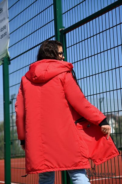 Жіноча куртка з капюшоном колір червоний р.52/54 449819 449819 фото