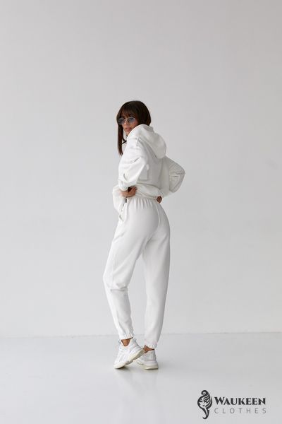 Жіночий костюм худі+джогери колір білий р.M 454292 454292 фото