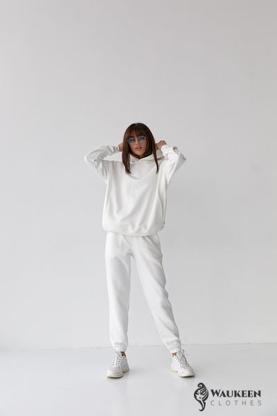 Жіночий костюм худі+джогери колір білий р.M 454292 454292 фото