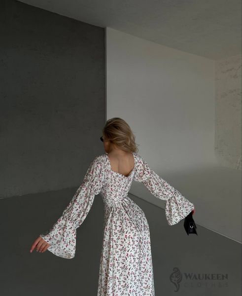 Жіноча сукня міді колір білий р.42/44 459101 459101 фото
