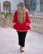 Женская блуза рюши софт с кружевной отделкой красного цвета р.50/52 357843 380923 фото 5