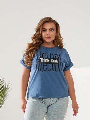 Жіноча футболка THINK TANK колір джинсовий р.42/46 433682 433682 фото
