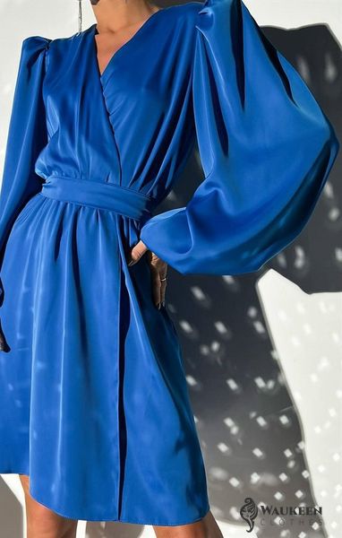 Жіноча шовкова сукня колір електрик р.44/46 449197 449197 фото