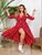 Жіноча сукня вільного крою колір червоний р.50/52 452266 452266 фото