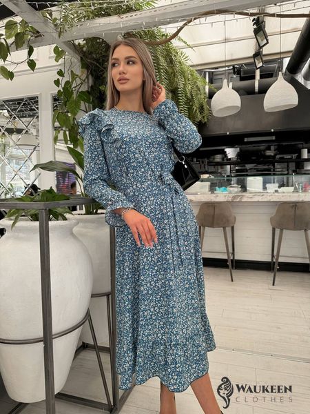 Жіноча сукня із софту колір синій р.42/44 452302 452302 фото
