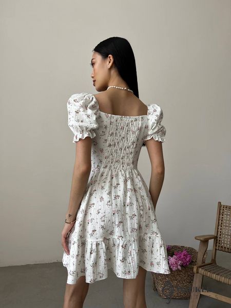 Жіноча сукня з мусліну колір молоко-червоний р.44 438110 438106 фото