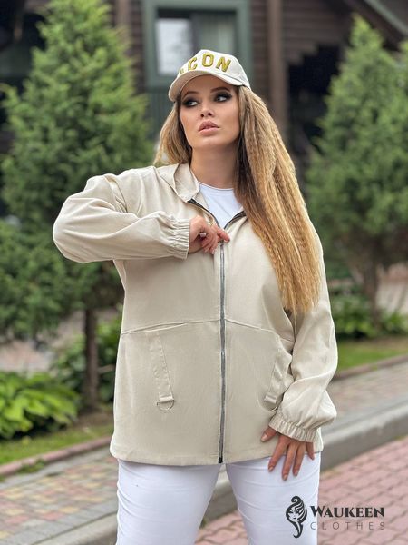 Жіноча вельветова куртка колір молочний 431404 431411 фото