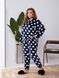 Женская махровая пижама в горох цвет синий р.44/46 448310 448310 фото 3