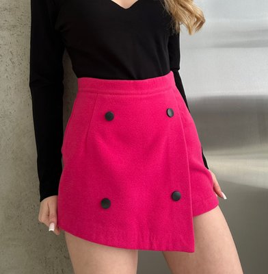 Женская юбка-шорты из кашемира цвет малина р.46/48 452380 452380 фото